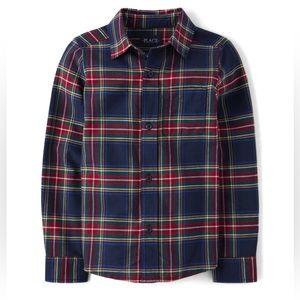 Boys Plaid Oxford Button Up Shirt